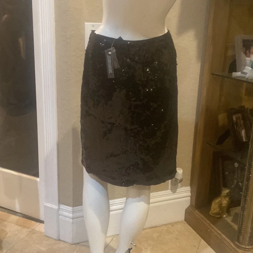 INC International Concepts Black Sequins Beaded Pencil Skirt Sz 6P - Picture 4 of 5